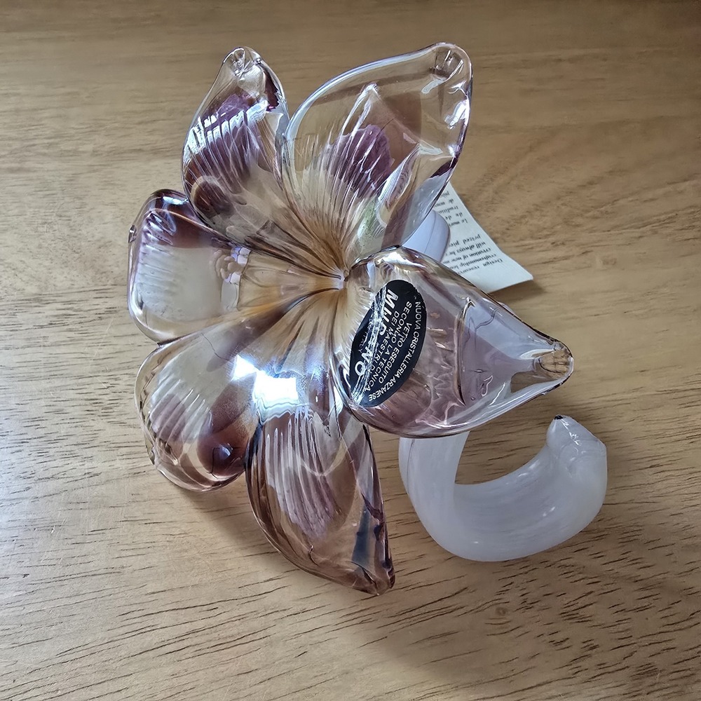 Italian‎ Art Glass Flower Murano-Style Nuova Cristalleria Arzanese - Picture 12 of 12